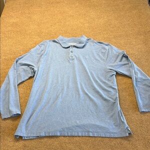 Coolibar Weekend Polo Shirt Mens XL Long Sleeve UPF 50+ Sun Protection Golf Blue